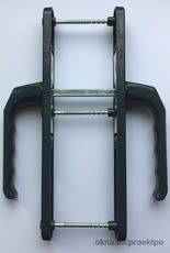 Дверная ручка с пружиной для ПВХ дверей 28/92 мм. (3 болта) антрацит-грей